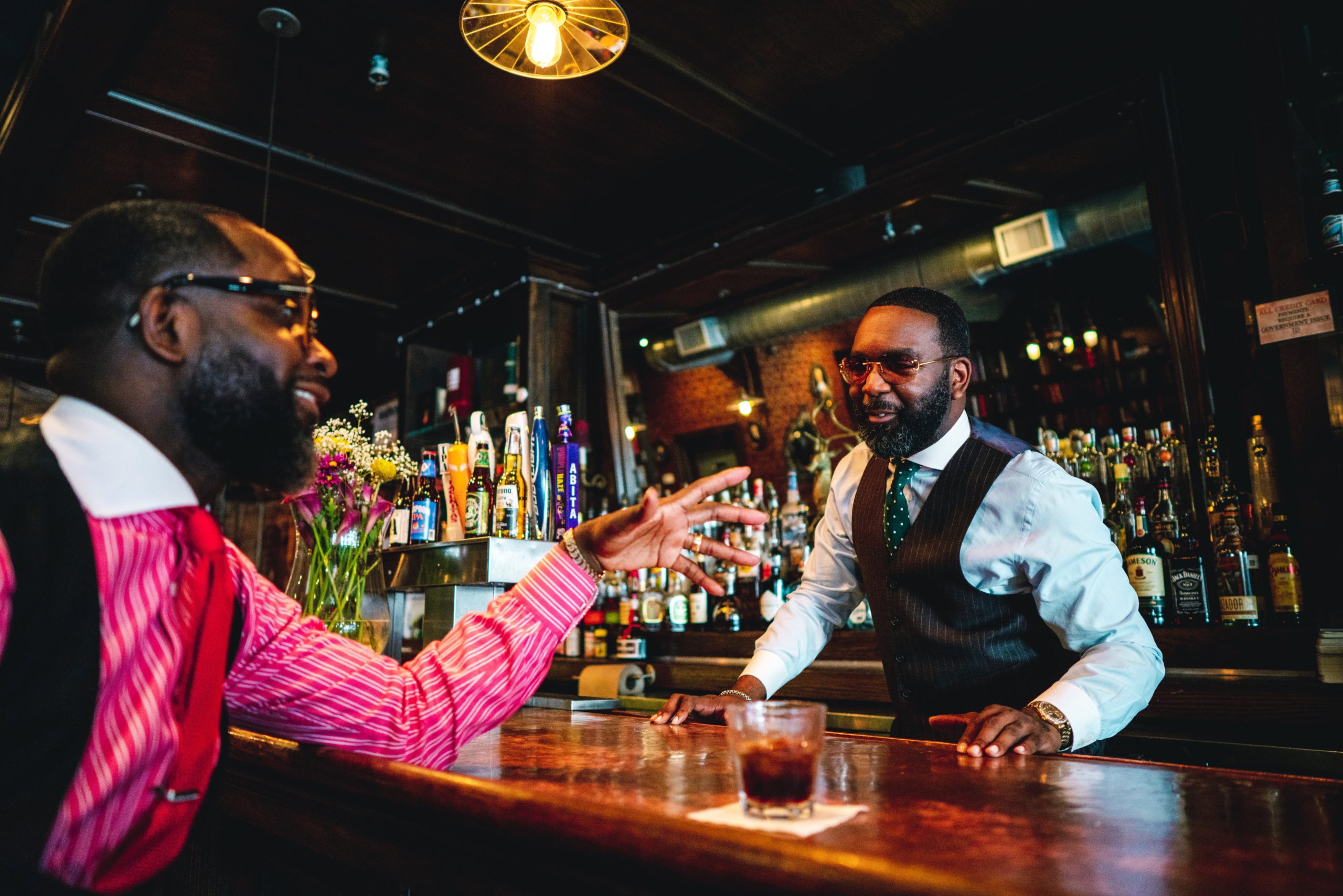 bartender with professional smile