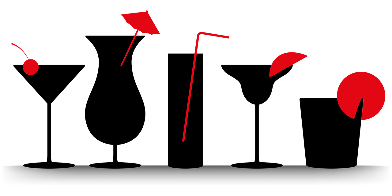 black and red cocktails