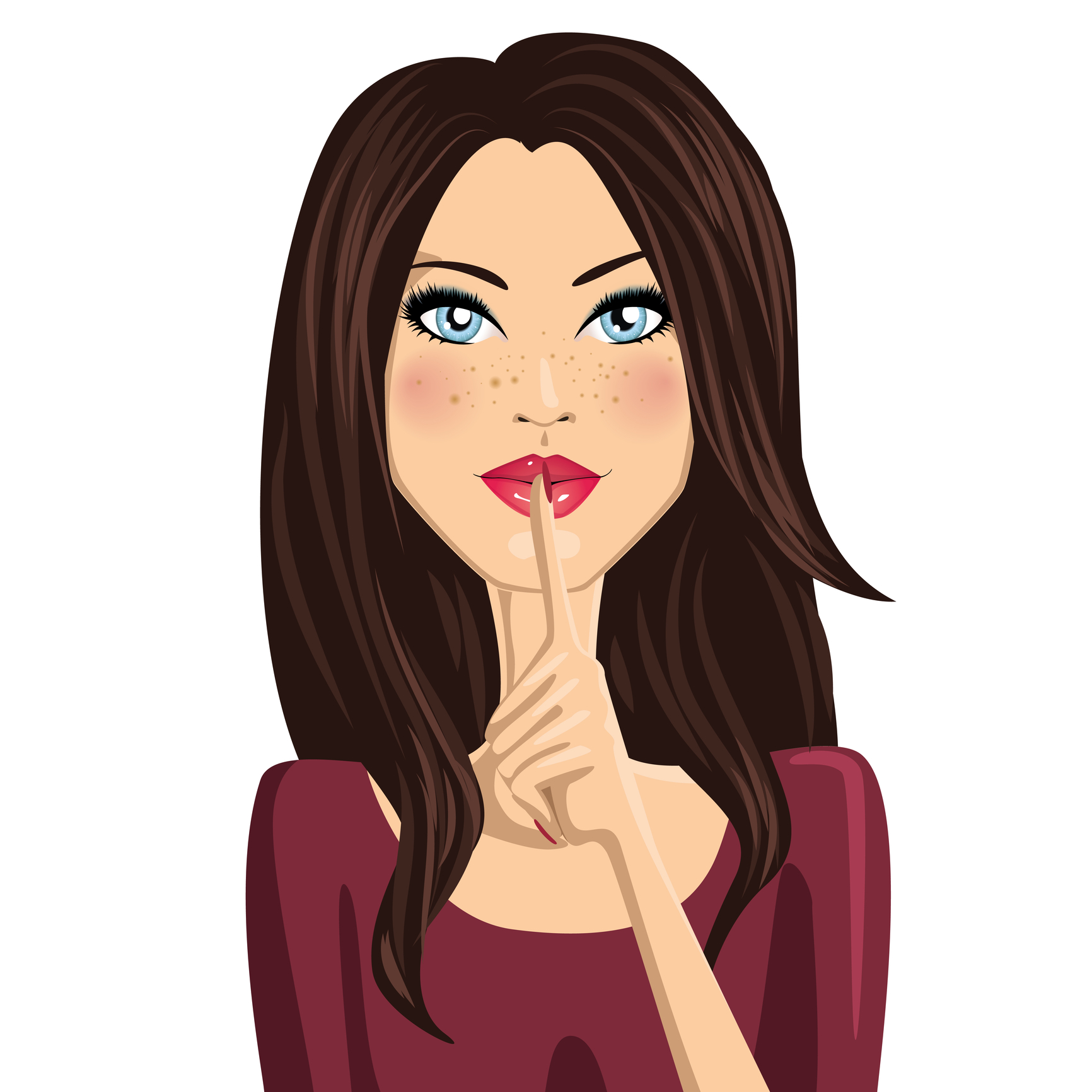 blue eyed lovely with secret shush finger