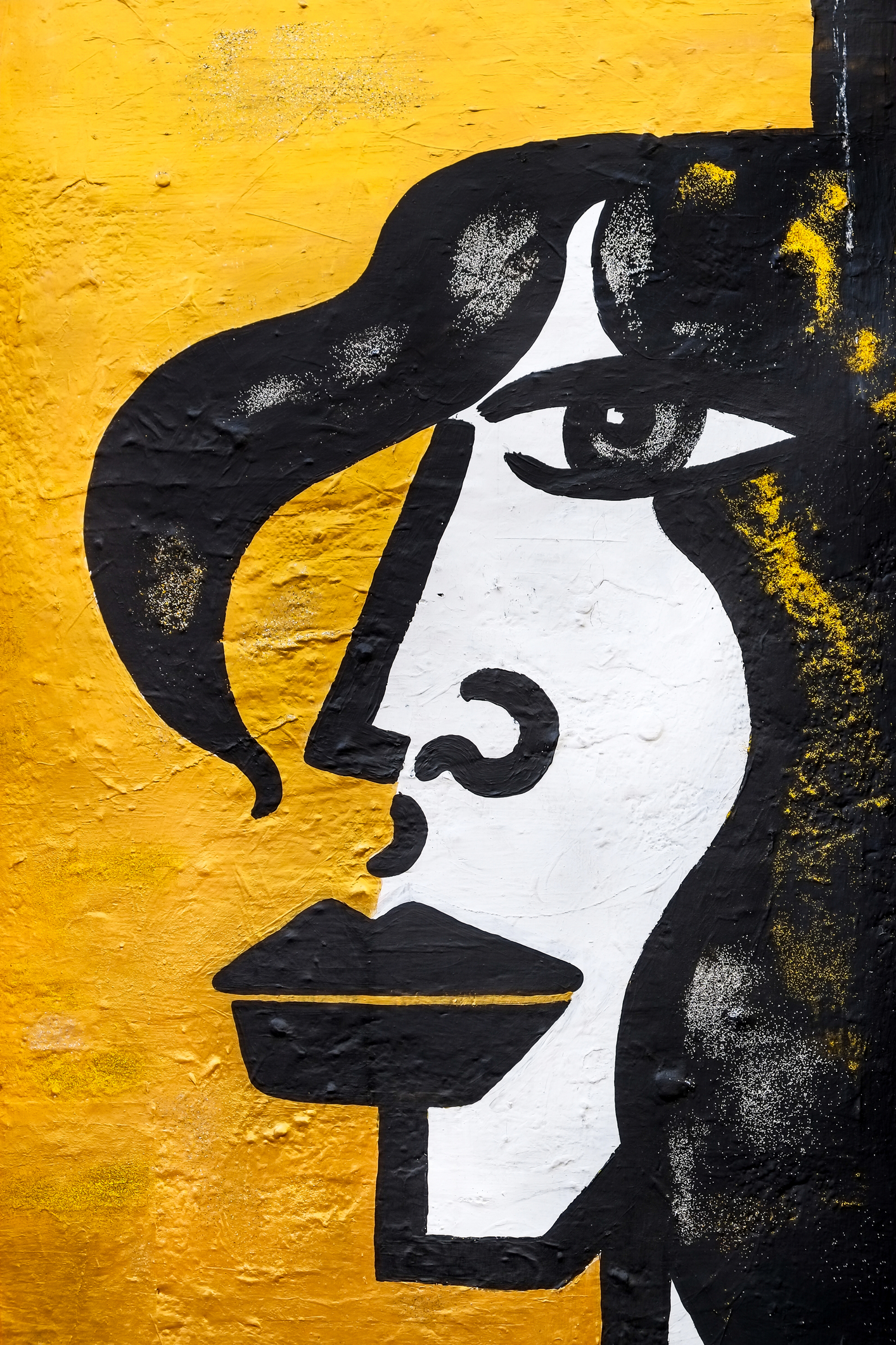 half face of woman in artistic portrait