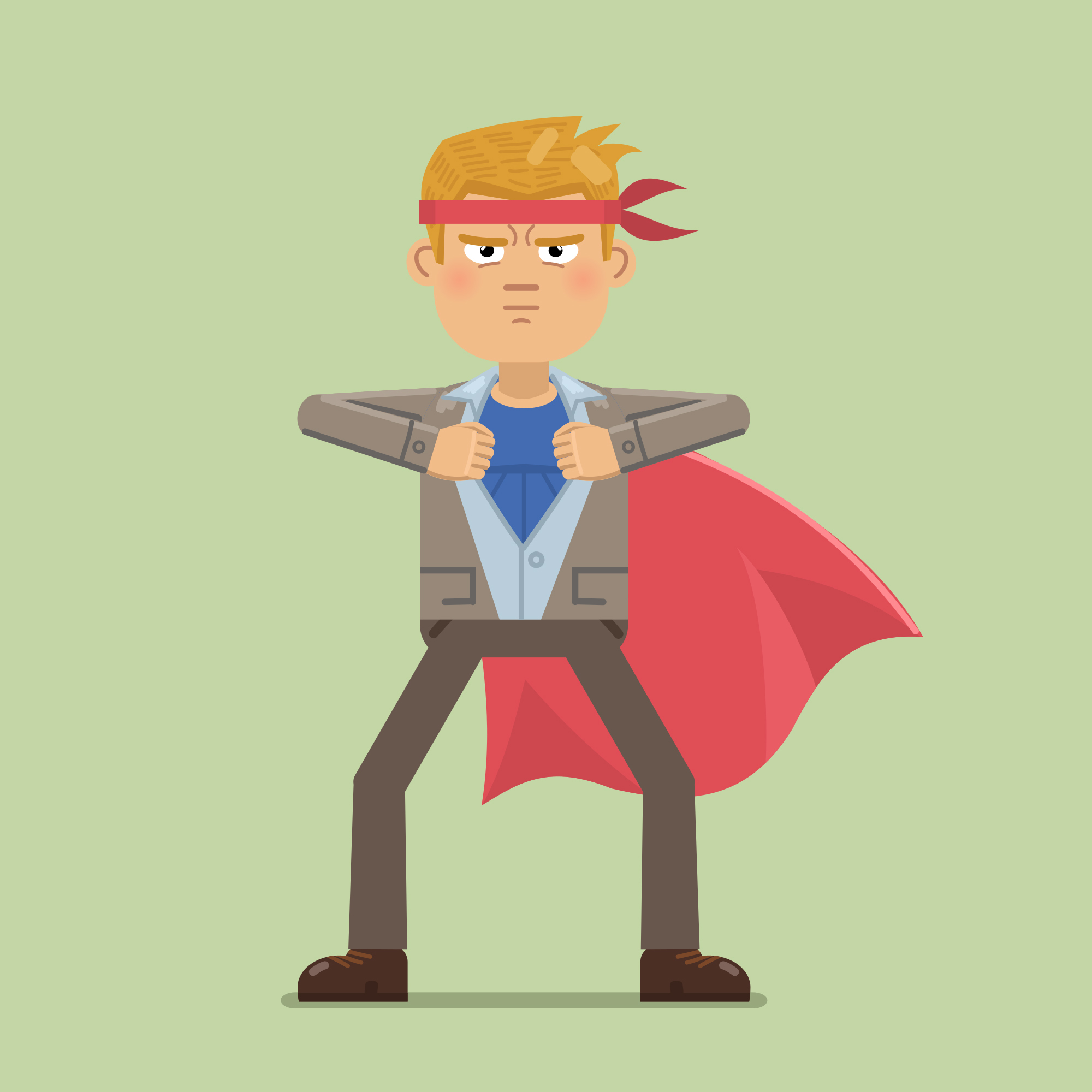 illustration of an everyday man with a supercape